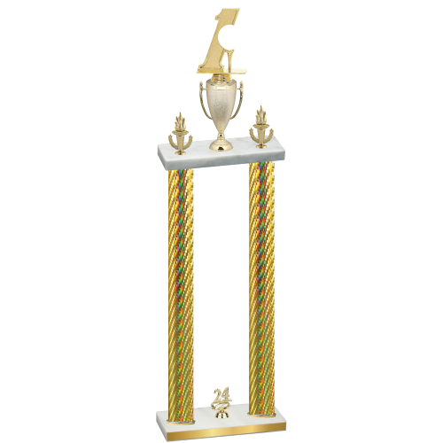 Double Gold Carbon Fiber Year Golf Trophy