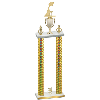 Double Gold Carbon Fiber Year Golf Trophy