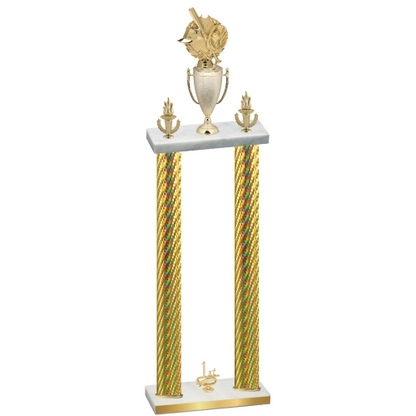 Double Gold Carbon Fiber First Place Baseball Trophy