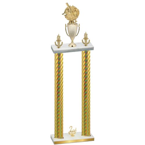 Double Gold Carbon Fiber Second Place Baseball Trophy
