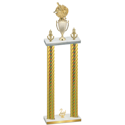 Double Gold Carbon Fiber Second Place Baseball Trophy