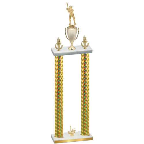 Double Gold Carbon Fiber First Place Baseball Trophy
