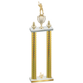 Double Gold Carbon Fiber Third Place Baseball Trophy
