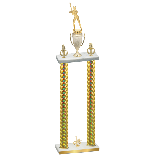 Double Gold Carbon Fiber First Place Softball Trophy