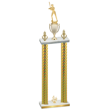 Double Gold Carbon Fiber Fourth Place Softball Trophy