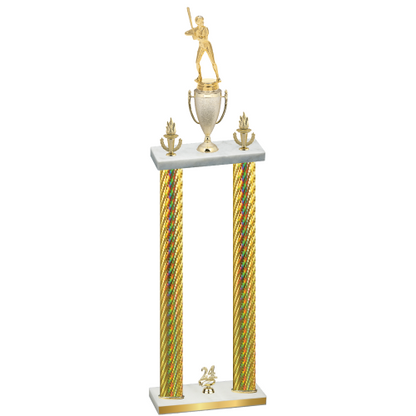 Double Gold Carbon Fiber Year Softball Trophy