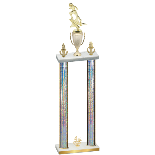 Double Silver Glacier Fourth Place Football Trophy