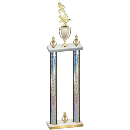 Double Silver Glacier Victory Football Trophy
