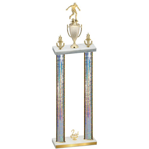 Double Silver Glacier Second Place Soccer Trophy