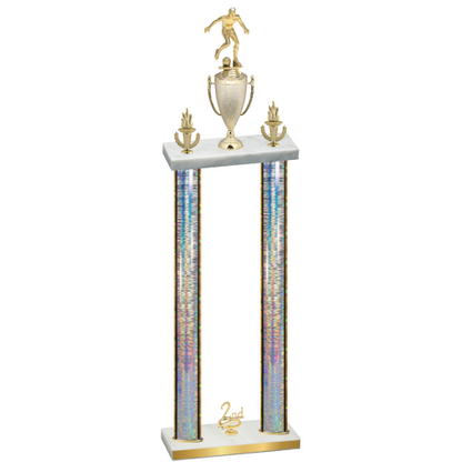 Double Silver Glacier Second Place Soccer Trophy