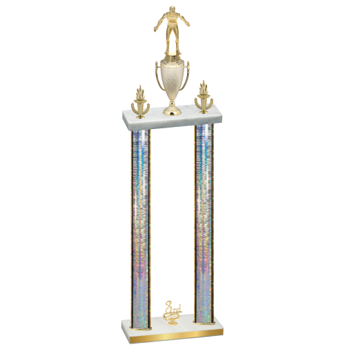 Double Silver Glacier Third Place Wrestling Trophy