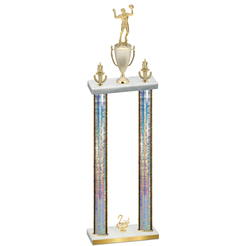 Double Silver Glacier Second Place Volleyball Trophy
