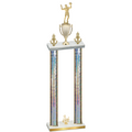 Double Silver Glacier Third Place Volleyball Trophy