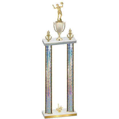 Double Silver Glacier First Place Volleyball Trophy