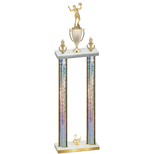 Double Silver Glacier Second Place Volleyball Trophy