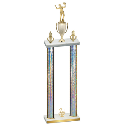 Double Silver Glacier Second Place Volleyball Trophy