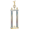 Double Silver Glacier Third Place Volleyball Trophy