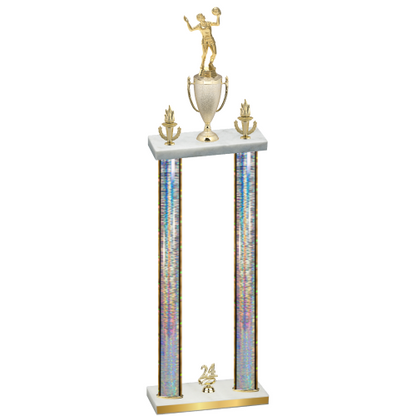 Double Silver Glacier Year Volleyball Trophy