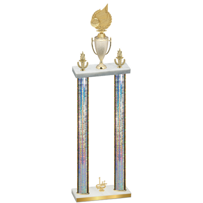 Double Silver Glacier First Place Volleyball Trophy