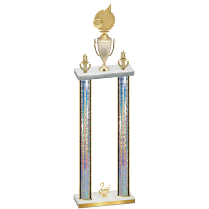 Double Silver Glacier Second Place Volleyball Trophy