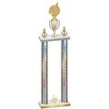 Double Silver Glacier Third Place Volleyball Trophy