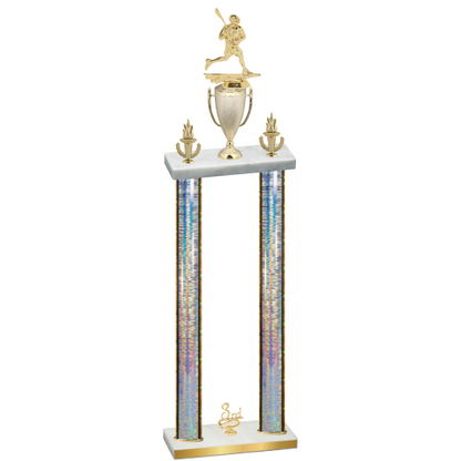 Double Silver Glacier Third Place Lacrosse Trophy
