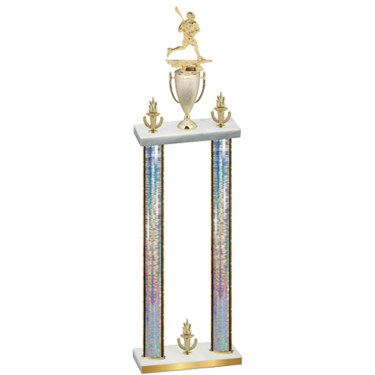 Double Silver Glacier Victory Lacrosse Trophy