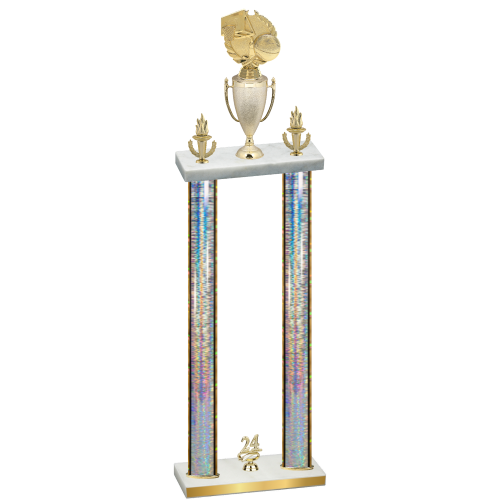 Double Silver Glacier Year Basketball Trophy