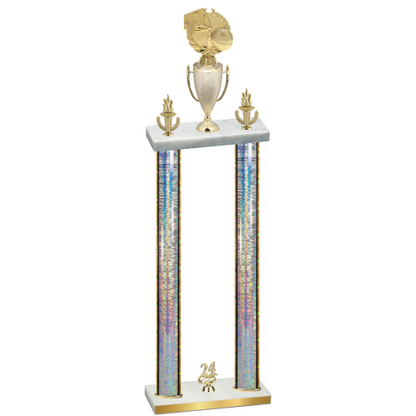 Double Silver Glacier Year Basketball Trophy