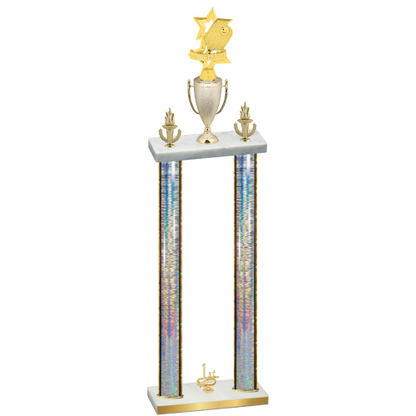 Double Silver Glacier First Place Pickleball Trophy