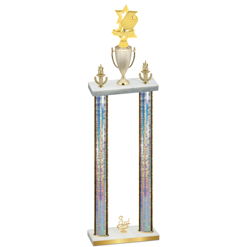 Double Silver Glacier Third Place Pickleball Trophy