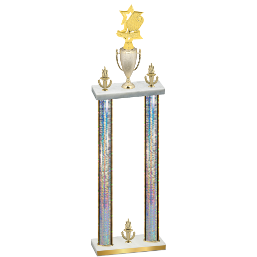Double Silver Glacier Victory Pickleball Trophy