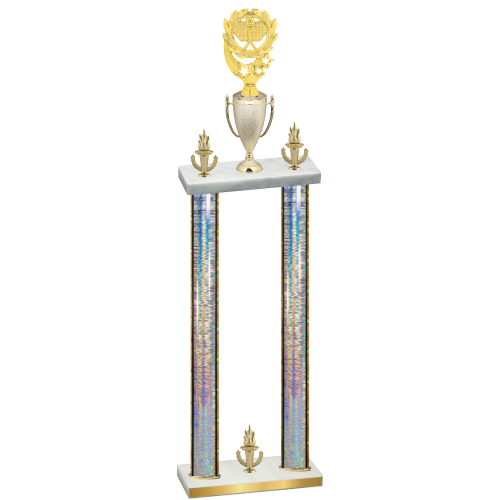 Double Silver Glacier Victory Pickleball Trophy