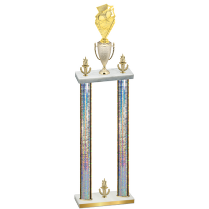 Double Silver Glacier Victory Pickleball Trophy