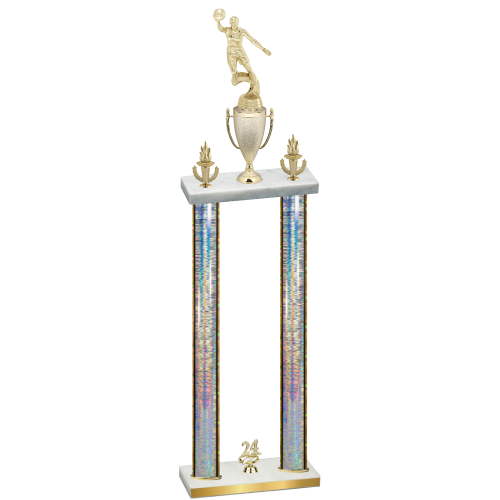 Double Silver Glacier Year Basketball Trophy
