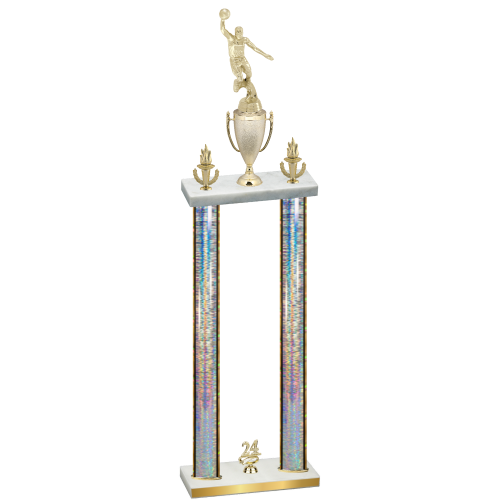 Double Silver Glacier Year Basketball Trophy
