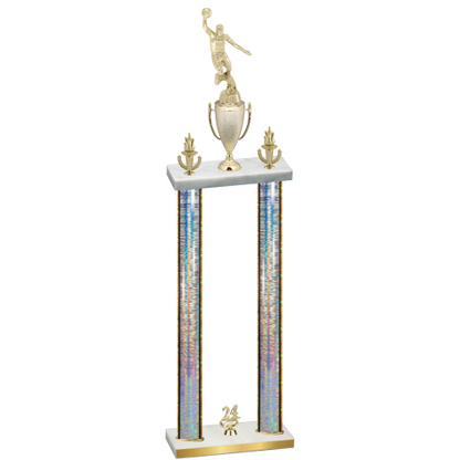 Double Silver Glacier Year Basketball Trophy