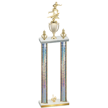 Double Silver Glacier First Place Flag Football Trophy