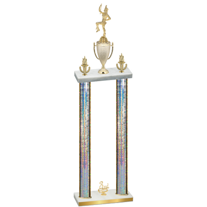 Double Silver Glacier Third Place Majorette Trophy