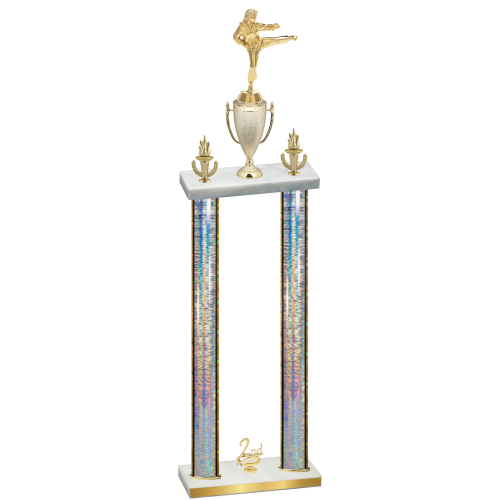 Double Silver Glacier Second Place Karate Trophy