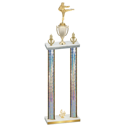 Double Silver Glacier Fourth Place Karate Trophy