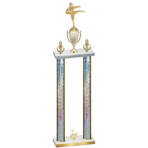 Double Silver Glacier Second Place Karate Trophy