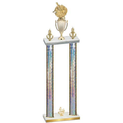 Double Silver Glacier Fourth Place Baseball Trophy