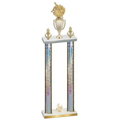 Double Silver Glacier Fourth Place Baseball Trophy