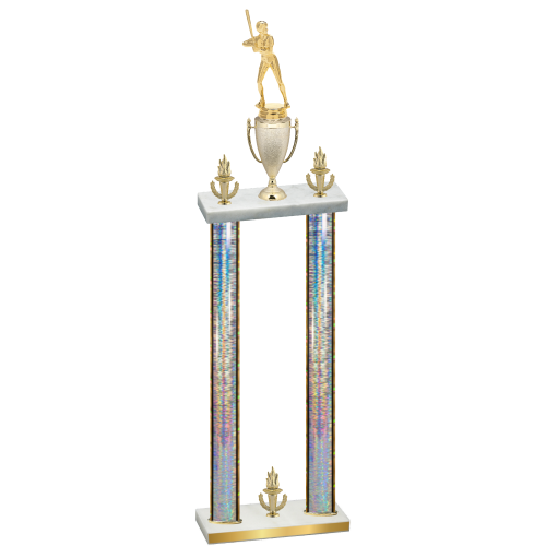 Double Silver Glacier Victory Softball Trophy