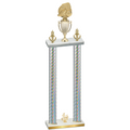 Double Silver Carbon Fiber Fourth Place Soccer Trophy