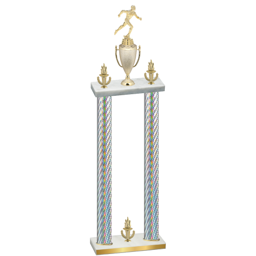 Double Silver Carbon Fiber Victory Running Trophy
