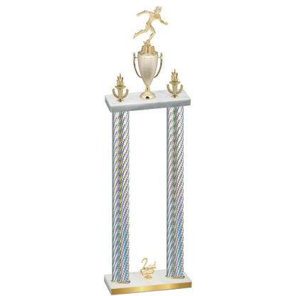 Double Silver Carbon Fiber Second Place Running Trophy