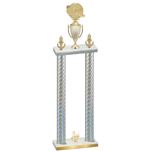 Double Silver Carbon Fiber Third Place Running Trophy