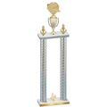 Double Silver Carbon Fiber Fourth Place Running Trophy